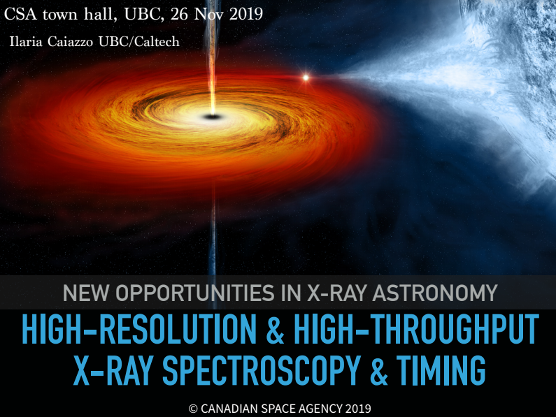 Ilaria Caiazzo presents the next decade of X-ray Spectroscopy at the Vancouver LRP2020 Townhall.